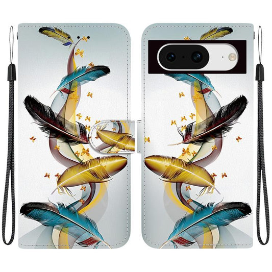 Crystal Texture Colored Drawing Leather Phone Case, For Google Pixel 8