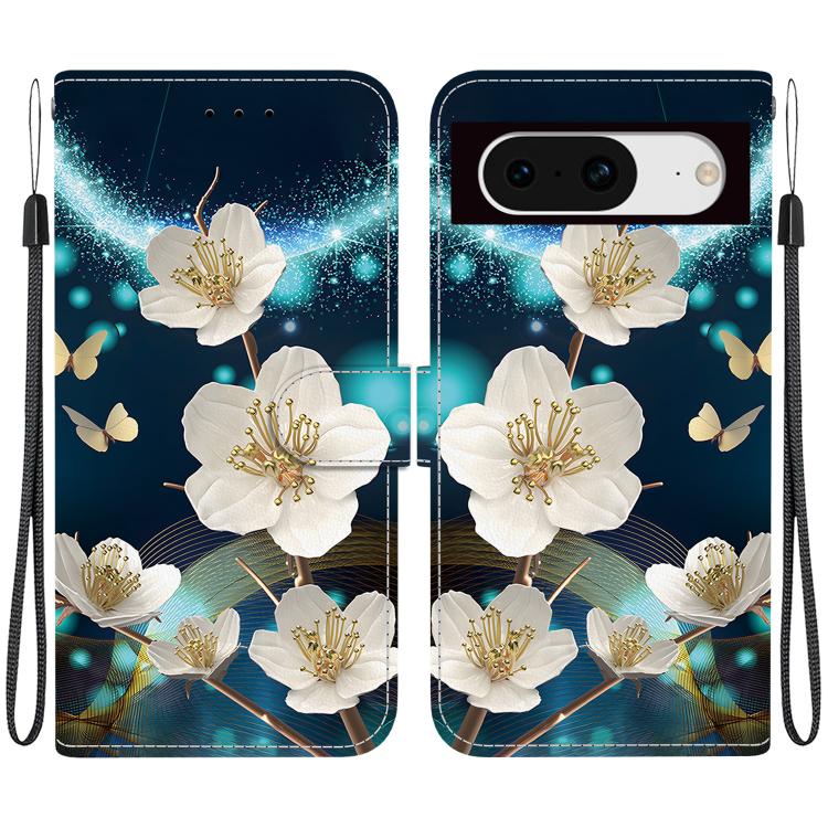 Crystal Texture Colored Drawing Leather Phone Case, For Google Pixel 8