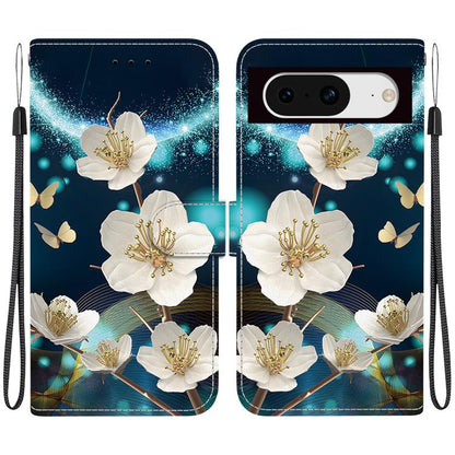Crystal Texture Colored Drawing Leather Phone Case, For Google Pixel 8