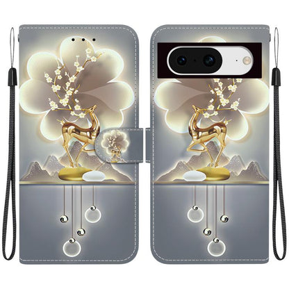 Crystal Texture Colored Drawing Leather Phone Case, For Google Pixel 8