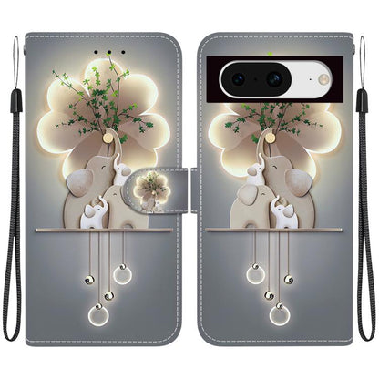 Crystal Texture Colored Drawing Leather Phone Case, For Google Pixel 8