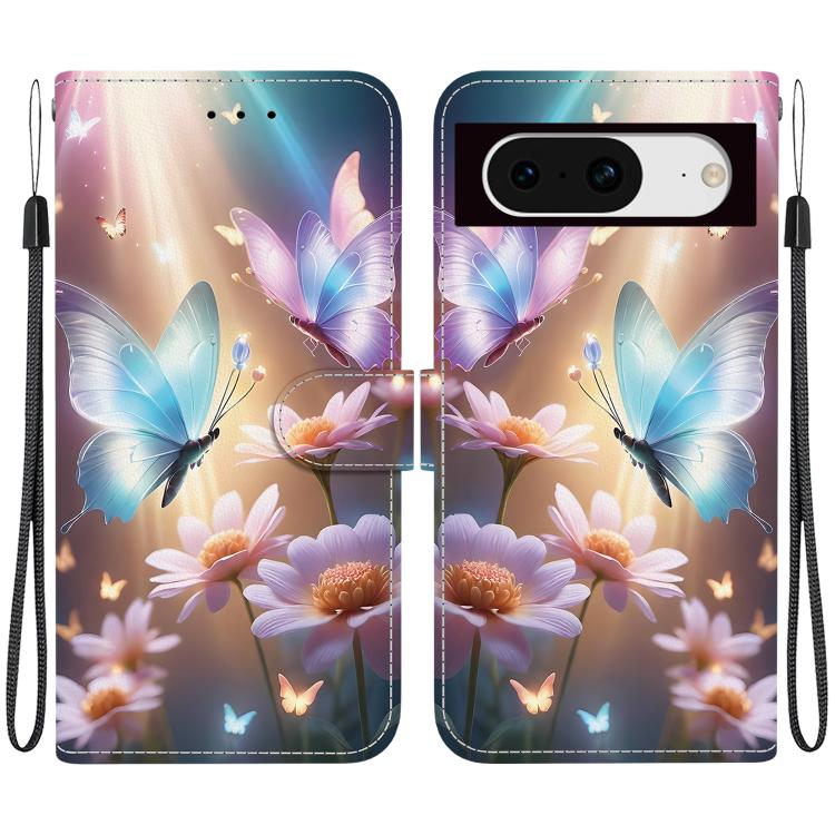 Crystal Texture Colored Drawing Leather Phone Case, For Google Pixel 8