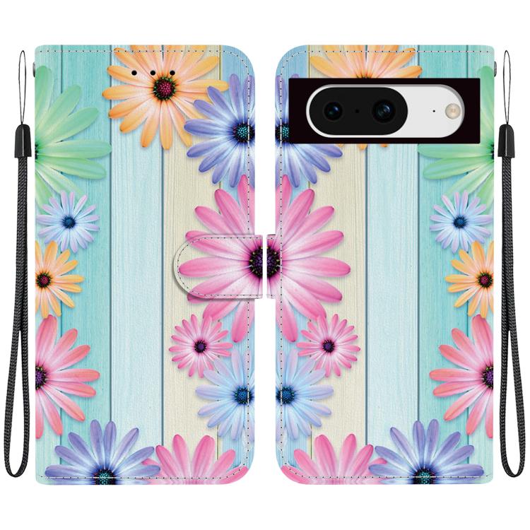 Crystal Texture Colored Drawing Leather Phone Case, For Google Pixel 8