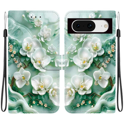Crystal Texture Colored Drawing Leather Phone Case, For Google Pixel 8