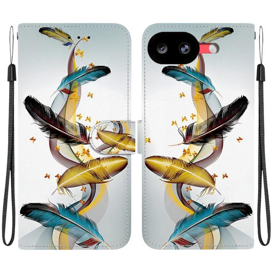 Crystal Texture Colored Drawing Leather Phone Case, For Google Pixel 10a, For Google Pixel 9 Pro XL, For Google Pixel 9 / 9 Pro, For Google Pixel 8a, For Google Pixel 8 Pro