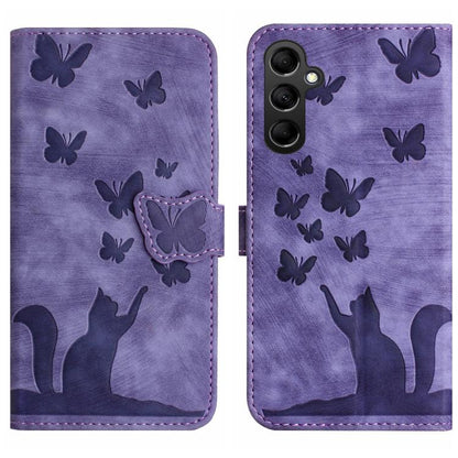 Butterfly Cat Embossing Flip Leather Phone Case, For Samsung Galaxy A57 5G, For Samsung Galaxy A37 5G, For Galaxy A27 5G, For Samsung Galaxy A07 4G / A06 4G, For Samsung Galaxy A17 5G / A26 5G, For Samsung Galaxy A56 5G, For Samsung Galaxy A26 5G      ...