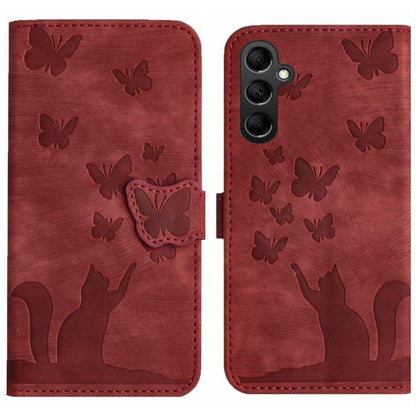 Butterfly Cat Embossing Flip Leather Phone Case, For Samsung Galaxy A57 5G, For Samsung Galaxy A37 5G, For Galaxy A27 5G, For Samsung Galaxy A07 4G / A06 4G, For Samsung Galaxy A17 5G / A26 5G, For Samsung Galaxy A56 5G, For Samsung Galaxy A26 5G      ...