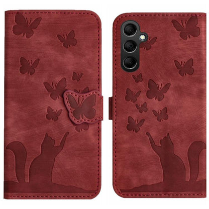 Butterfly Cat Embossing Flip Leather Phone Case, For Samsung Galaxy A57 5G, For Samsung Galaxy A37 5G, For Galaxy A27 5G, For Samsung Galaxy A07 4G / A06 4G, For Samsung Galaxy A17 5G / A26 5G, For Samsung Galaxy A56 5G, For Samsung Galaxy A26 5G      ...