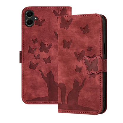 Butterfly Cat Embossing Flip Leather Phone Case, For Samsung Galaxy A57 5G, For Samsung Galaxy A37 5G, For Galaxy A27 5G, For Samsung Galaxy A07 4G / A06 4G, For Samsung Galaxy A17 5G / A26 5G, For Samsung Galaxy A56 5G, For Samsung Galaxy A26 5G      ...