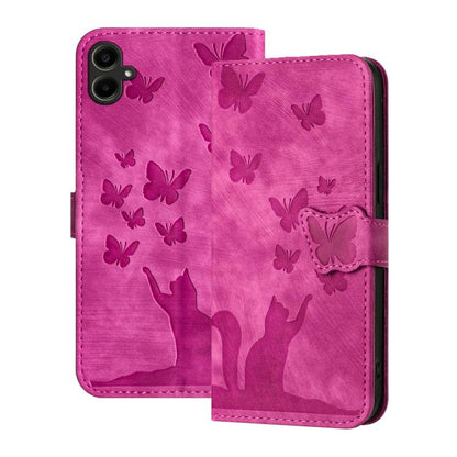Butterfly Cat Embossing Flip Leather Phone Case, For Samsung Galaxy A57 5G, For Samsung Galaxy A37 5G, For Galaxy A27 5G, For Samsung Galaxy A07 4G / A06 4G, For Samsung Galaxy A17 5G / A26 5G, For Samsung Galaxy A56 5G, For Samsung Galaxy A26 5G      ...