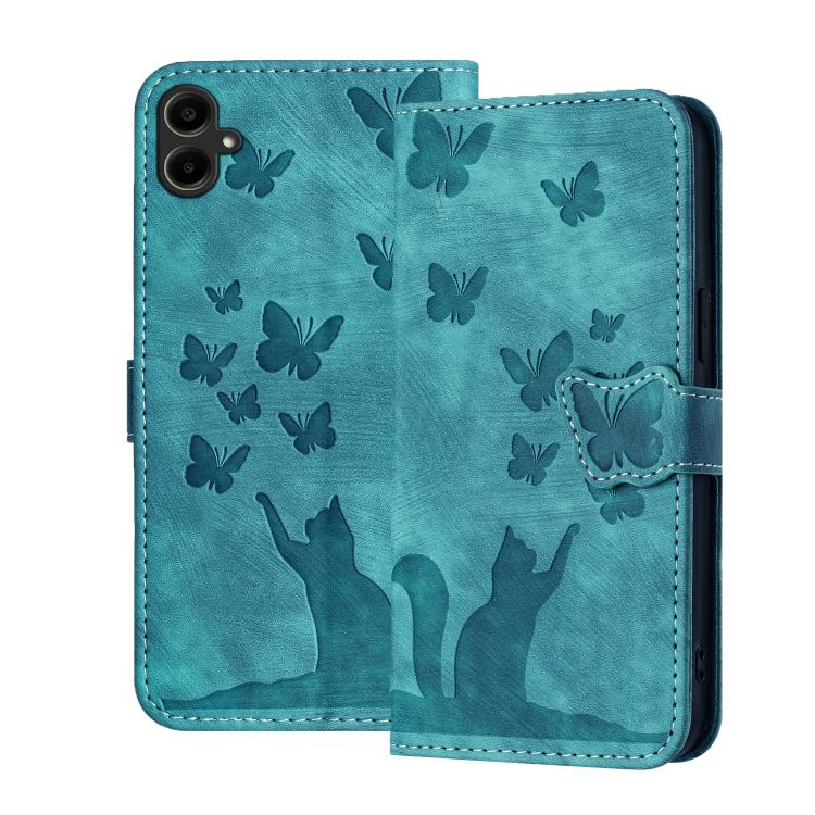 Butterfly Cat Embossing Flip Leather Phone Case, For Samsung Galaxy A57 5G, For Samsung Galaxy A37 5G, For Galaxy A27 5G, For Samsung Galaxy A07 4G / A06 4G, For Samsung Galaxy A17 5G / A26 5G, For Samsung Galaxy A56 5G, For Samsung Galaxy A26 5G      ...