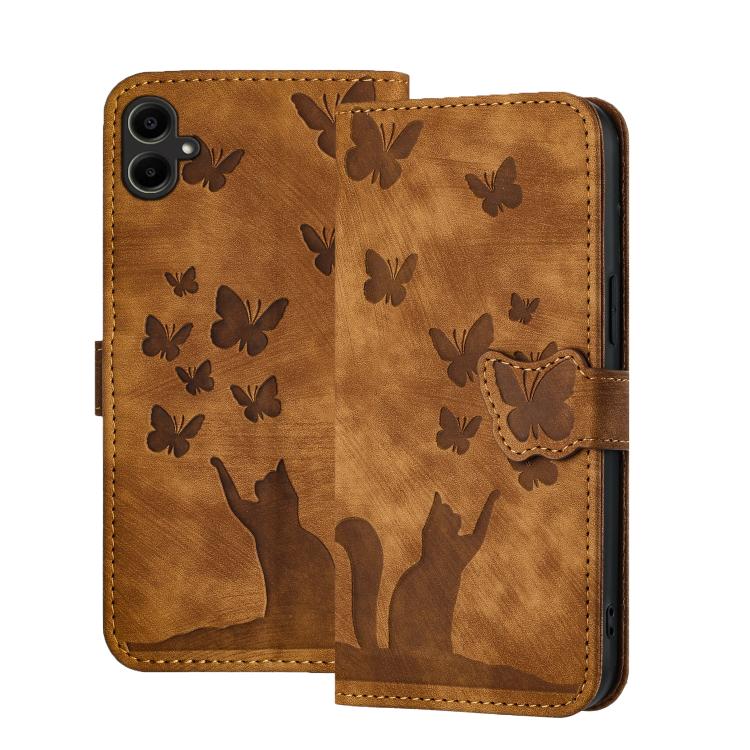 Butterfly Cat Embossing Flip Leather Phone Case, For Samsung Galaxy A57 5G, For Samsung Galaxy A37 5G, For Galaxy A27 5G, For Samsung Galaxy A07 4G / A06 4G, For Samsung Galaxy A17 5G / A26 5G, For Samsung Galaxy A56 5G, For Samsung Galaxy A26 5G      ...