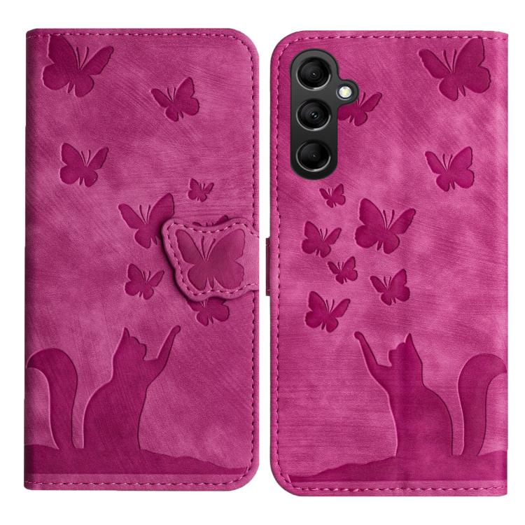 Butterfly Cat Embossing Flip Leather Phone Case, For Samsung Galaxy A57 5G, For Samsung Galaxy A37 5G, For Galaxy A27 5G, For Samsung Galaxy A07 4G / A06 4G, For Samsung Galaxy A17 5G / A26 5G, For Samsung Galaxy A56 5G, For Samsung Galaxy A26 5G      ...