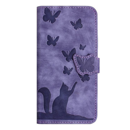 Butterfly Cat Embossing Flip Leather Phone Case, For Samsung Galaxy A57 5G, For Samsung Galaxy A37 5G, For Galaxy A27 5G, For Samsung Galaxy A07 4G / A06 4G, For Samsung Galaxy A17 5G / A26 5G, For Samsung Galaxy A56 5G, For Samsung Galaxy A26 5G      ...