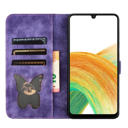 Butterfly Cat Embossing Flip Leather Phone Case, For Samsung Galaxy A57 5G, For Samsung Galaxy A37 5G, For Galaxy A27 5G, For Samsung Galaxy A07 4G / A06 4G, For Samsung Galaxy A17 5G / A26 5G, For Samsung Galaxy A56 5G, For Samsung Galaxy A26 5G      ...