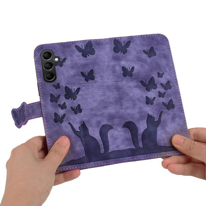 Butterfly Cat Embossing Flip Leather Phone Case, For Samsung Galaxy A57 5G, For Samsung Galaxy A37 5G, For Galaxy A27 5G, For Samsung Galaxy A07 4G / A06 4G, For Samsung Galaxy A17 5G / A26 5G, For Samsung Galaxy A56 5G, For Samsung Galaxy A26 5G      ...