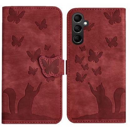 Butterfly Cat Embossing Flip Leather Phone Case, For Samsung Galaxy A57 5G, For Samsung Galaxy A37 5G, For Galaxy A27 5G, For Samsung Galaxy A07 4G / A06 4G, For Samsung Galaxy A17 5G / A26 5G, For Samsung Galaxy A56 5G, For Samsung Galaxy A26 5G      ...