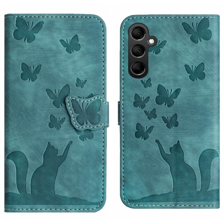 Butterfly Cat Embossing Flip Leather Phone Case, For Samsung Galaxy A57 5G, For Samsung Galaxy A37 5G, For Galaxy A27 5G, For Samsung Galaxy A07 4G / A06 4G, For Samsung Galaxy A17 5G / A26 5G, For Samsung Galaxy A56 5G, For Samsung Galaxy A26 5G      ...