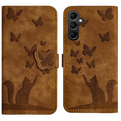 Butterfly Cat Embossing Flip Leather Phone Case, For Samsung Galaxy A57 5G, For Samsung Galaxy A37 5G, For Galaxy A27 5G, For Samsung Galaxy A07 4G / A06 4G, For Samsung Galaxy A17 5G / A26 5G, For Samsung Galaxy A56 5G, For Samsung Galaxy A26 5G      ...