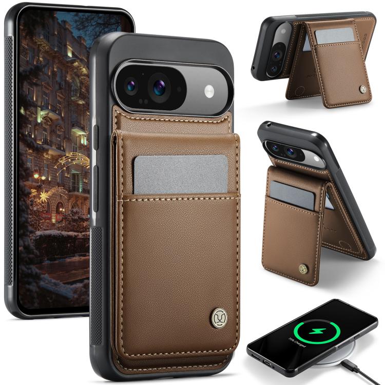 JEEHOOD J06 British Style RFID MagSafe Card Bag PU Phone Case, For Google Pixel 11 Pro XL, For Google Pixel 11 / 11 Pro, For Google Pixel 10a, For Google Pixel 9a, For Google Pixel 9 Pro XL, For Google Pixel 9 / 9 Pro
