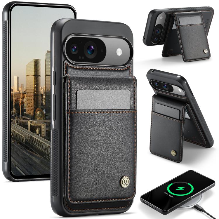 JEEHOOD J06 British Style RFID MagSafe Card Bag PU Phone Case, For Google Pixel 11 Pro XL, For Google Pixel 11 / 11 Pro, For Google Pixel 10a, For Google Pixel 9a, For Google Pixel 9 Pro XL, For Google Pixel 9 / 9 Pro