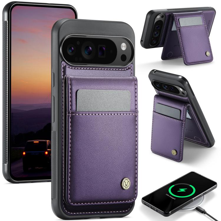 JEEHOOD J06 British Style RFID MagSafe Card Bag PU Phone Case, For Google Pixel 11 Pro XL, For Google Pixel 11 / 11 Pro, For Google Pixel 10a, For Google Pixel 9a, For Google Pixel 9 Pro XL, For Google Pixel 9 / 9 Pro