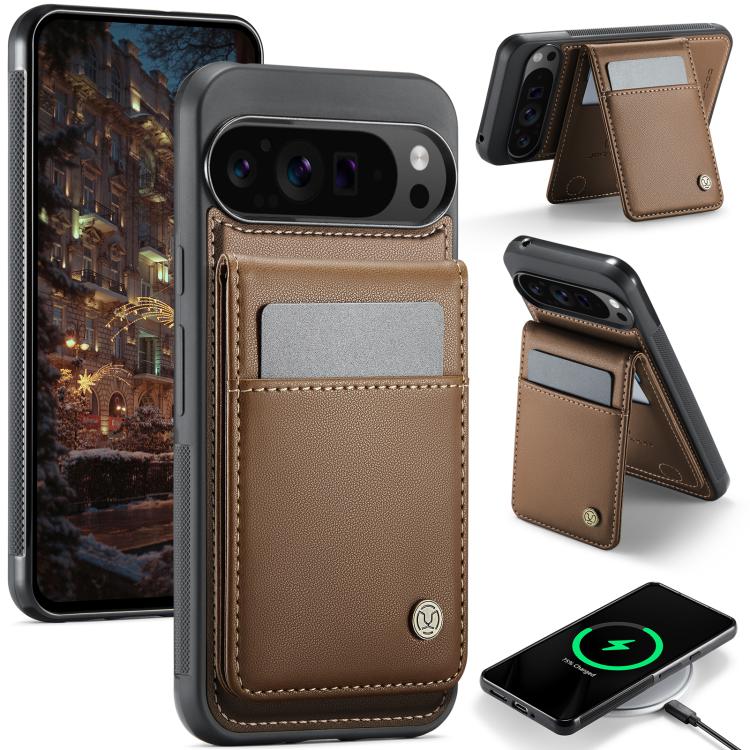 JEEHOOD J06 British Style RFID MagSafe Card Bag PU Phone Case, For Google Pixel 11 Pro XL, For Google Pixel 11 / 11 Pro, For Google Pixel 10a, For Google Pixel 9a, For Google Pixel 9 Pro XL, For Google Pixel 9 / 9 Pro