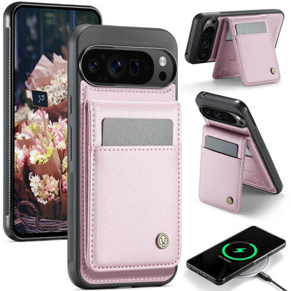 JEEHOOD J06 British Style RFID MagSafe Card Bag PU Phone Case, For Google Pixel 11 Pro XL, For Google Pixel 11 / 11 Pro, For Google Pixel 10a, For Google Pixel 9a, For Google Pixel 9 Pro XL, For Google Pixel 9 / 9 Pro