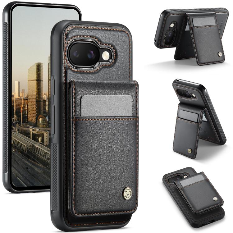 JEEHOOD J06 British Style RFID MagSafe Card Bag PU Phone Case, For Google Pixel 11 Pro XL, For Google Pixel 11 / 11 Pro, For Google Pixel 10a, For Google Pixel 9a, For Google Pixel 9 Pro XL, For Google Pixel 9 / 9 Pro