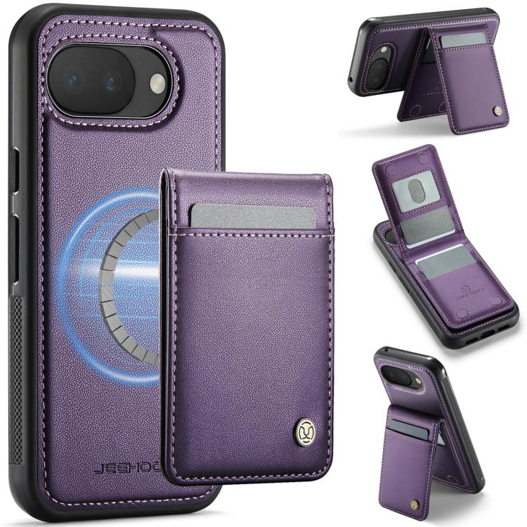 JEEHOOD J06 British Style RFID MagSafe Card Bag PU Phone Case, For Google Pixel 11 Pro XL, For Google Pixel 11 / 11 Pro, For Google Pixel 10a, For Google Pixel 9a, For Google Pixel 9 Pro XL, For Google Pixel 9 / 9 Pro