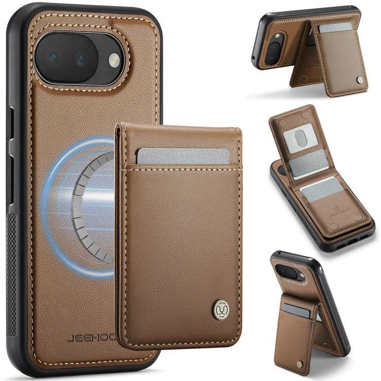 JEEHOOD J06 British Style RFID MagSafe Card Bag PU Phone Case, For Google Pixel 11 Pro XL, For Google Pixel 11 / 11 Pro, For Google Pixel 10a, For Google Pixel 9a, For Google Pixel 9 Pro XL, For Google Pixel 9 / 9 Pro