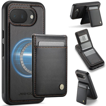 JEEHOOD J06 British Style RFID MagSafe Card Bag PU Phone Case, For Google Pixel 11 Pro XL, For Google Pixel 11 / 11 Pro, For Google Pixel 10a, For Google Pixel 9a, For Google Pixel 9 Pro XL, For Google Pixel 9 / 9 Pro