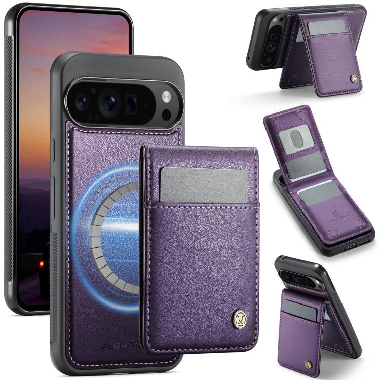 JEEHOOD J06 British Style RFID MagSafe Card Bag PU Phone Case, For Google Pixel 11 Pro XL, For Google Pixel 11 / 11 Pro, For Google Pixel 10a, For Google Pixel 9a, For Google Pixel 9 Pro XL, For Google Pixel 9 / 9 Pro