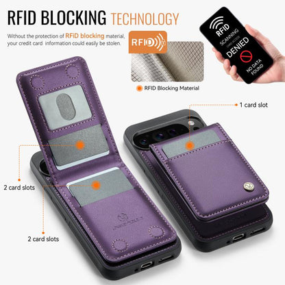 JEEHOOD J06 British Style RFID MagSafe Card Bag PU Phone Case, For Google Pixel 11 Pro XL, For Google Pixel 11 / 11 Pro, For Google Pixel 10a, For Google Pixel 9a, For Google Pixel 9 Pro XL, For Google Pixel 9 / 9 Pro