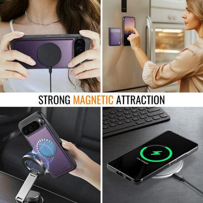 JEEHOOD J06 British Style RFID MagSafe Card Bag PU Phone Case, For Google Pixel 11 Pro XL, For Google Pixel 11 / 11 Pro, For Google Pixel 10a, For Google Pixel 9a, For Google Pixel 9 Pro XL, For Google Pixel 9 / 9 Pro