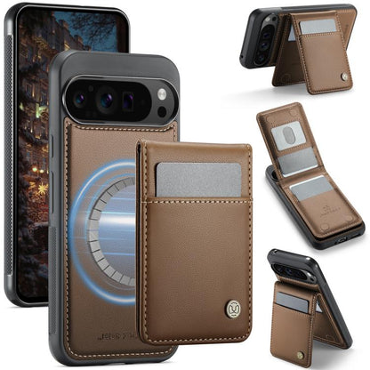 JEEHOOD J06 British Style RFID MagSafe Card Bag PU Phone Case, For Google Pixel 11 Pro XL, For Google Pixel 11 / 11 Pro, For Google Pixel 10a, For Google Pixel 9a, For Google Pixel 9 Pro XL, For Google Pixel 9 / 9 Pro