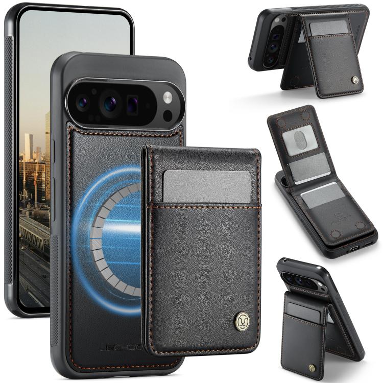 JEEHOOD J06 British Style RFID MagSafe Card Bag PU Phone Case, For Google Pixel 11 Pro XL, For Google Pixel 11 / 11 Pro, For Google Pixel 10a, For Google Pixel 9a, For Google Pixel 9 Pro XL, For Google Pixel 9 / 9 Pro