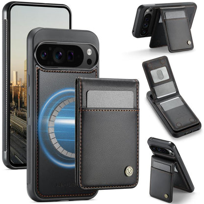 JEEHOOD J06 British Style RFID MagSafe Card Bag PU Phone Case, For Google Pixel 11 Pro XL, For Google Pixel 11 / 11 Pro, For Google Pixel 10a, For Google Pixel 9a, For Google Pixel 9 Pro XL, For Google Pixel 9 / 9 Pro