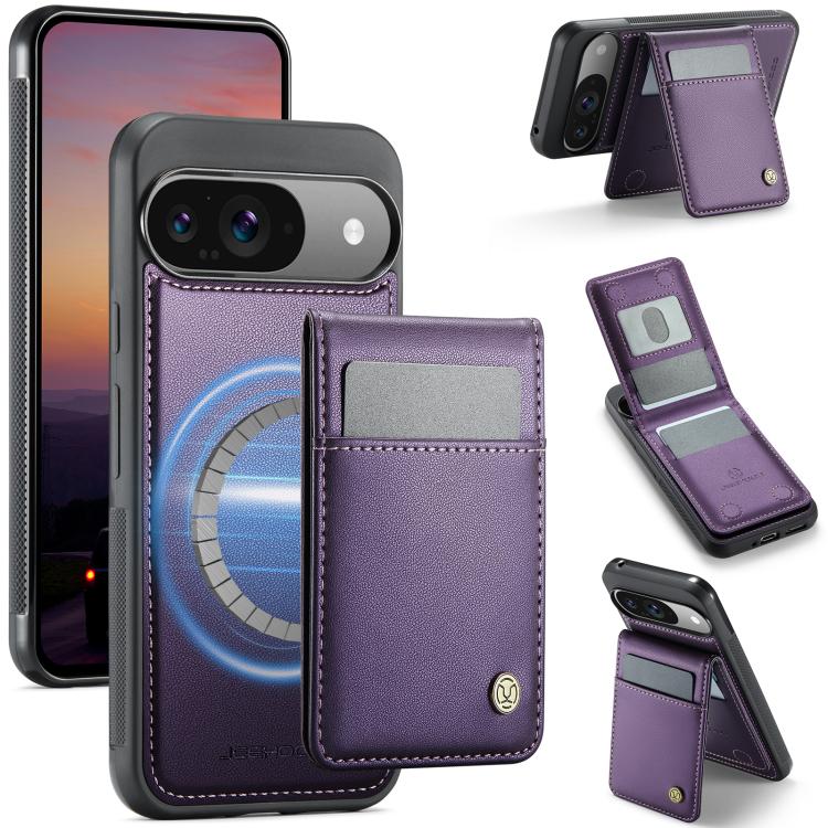 JEEHOOD J06 British Style RFID MagSafe Card Bag PU Phone Case, For Google Pixel 11 Pro XL, For Google Pixel 11 / 11 Pro, For Google Pixel 10a, For Google Pixel 9a, For Google Pixel 9 Pro XL, For Google Pixel 9 / 9 Pro