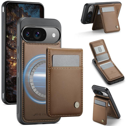JEEHOOD J06 British Style RFID MagSafe Card Bag PU Phone Case, For Google Pixel 11 Pro XL, For Google Pixel 11 / 11 Pro, For Google Pixel 10a, For Google Pixel 9a, For Google Pixel 9 Pro XL, For Google Pixel 9 / 9 Pro