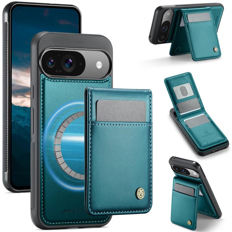 JEEHOOD J06 British Style RFID MagSafe Card Bag PU Phone Case, For Google Pixel 11 Pro XL, For Google Pixel 11 / 11 Pro, For Google Pixel 10a, For Google Pixel 9a, For Google Pixel 9 Pro XL, For Google Pixel 9 / 9 Pro