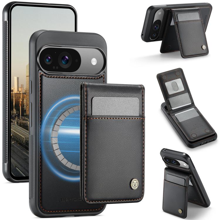 JEEHOOD J06 British Style RFID MagSafe Card Bag PU Phone Case, For Google Pixel 11 Pro XL, For Google Pixel 11 / 11 Pro, For Google Pixel 10a, For Google Pixel 9a, For Google Pixel 9 Pro XL, For Google Pixel 9 / 9 Pro