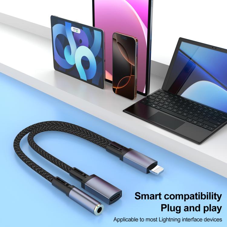 8 Pin to 3.5mm, USB-C / Type-C Audio Adapter Cable, 3 in 1