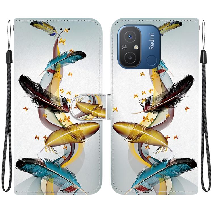Crystal Texture Colored Drawing Leather Phone Case, For Redmi 12C / 11A