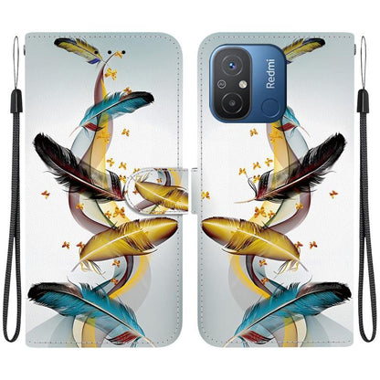 Crystal Texture Colored Drawing Leather Phone Case, For Redmi 12C / 11A