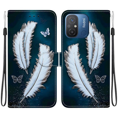 Crystal Texture Colored Drawing Leather Phone Case, For Redmi 12C / 11A