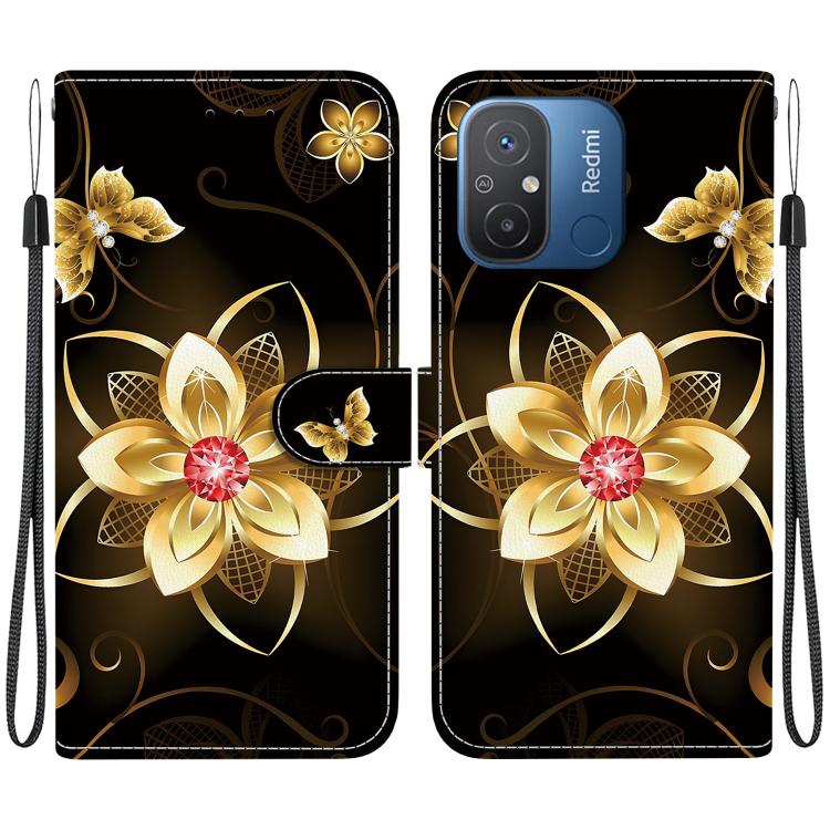 Crystal Texture Colored Drawing Leather Phone Case, For Redmi 12C / 11A