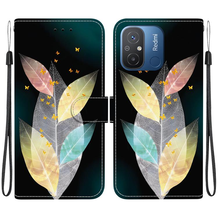 Crystal Texture Colored Drawing Leather Phone Case, For Redmi 12C / 11A