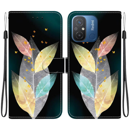 Crystal Texture Colored Drawing Leather Phone Case, For Redmi 12C / 11A