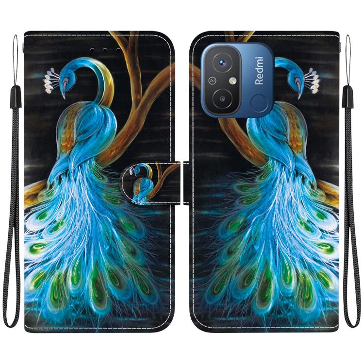 Crystal Texture Colored Drawing Leather Phone Case, For Redmi 12C / 11A